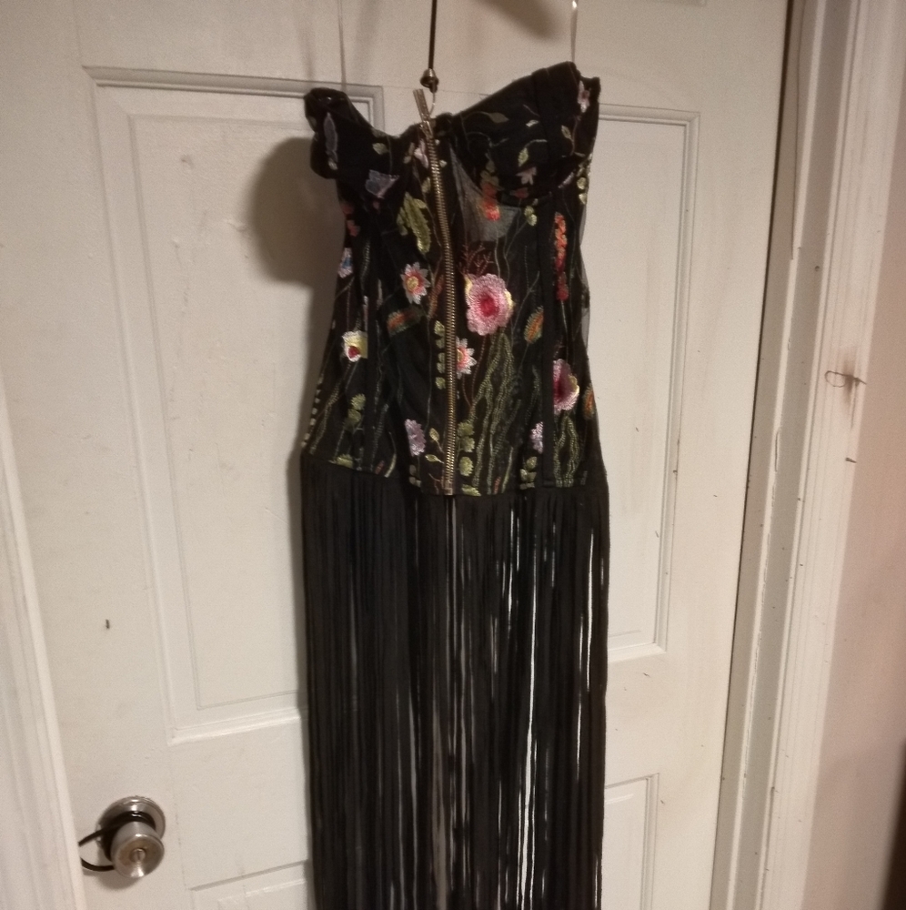 Black and Pink Strapless Bodycon Dress for Night Out
